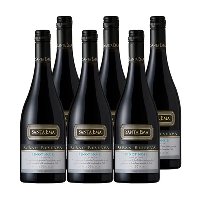 Vino Santa Ema Gran Reserva Pinot Noir Botella 750cc X6