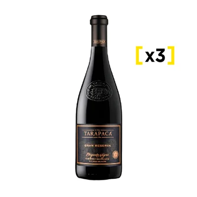 Vino Tarapaca Gran Reserva Etiqueta Negra Cabernet Sauvignon Botella 750cc X3
