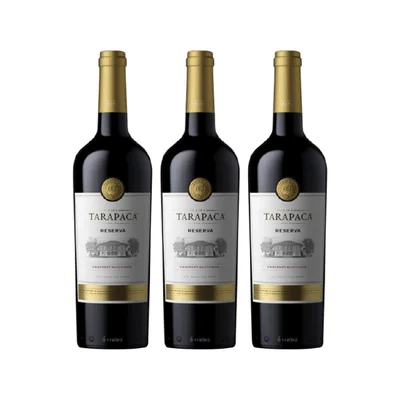 Vino Tarapaca Reserva Cabernet Sauvignon Botella 750cc X3
