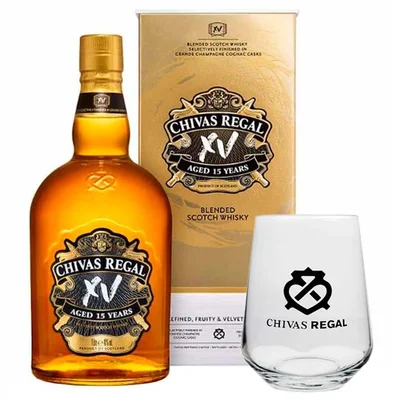 Whisky Chivas Regal XV 15 años 750cc 40º alc. + Vaso Chivas Regal