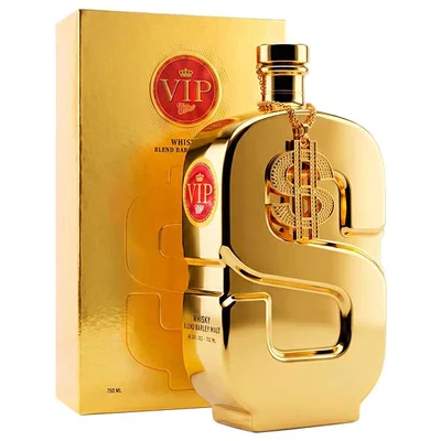 Whisky VIP Trap 750 ml con Collar Signo Peso ($) y Estuche de Lujo