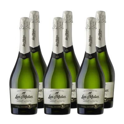 x6 Espumante Las Mulas Extra Brut Uva País 750ml ($5.990 c/u)