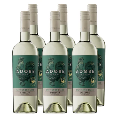 x6 Vino Adobe Reserva Organico Sauvignon Blanc 750cc ($3.790 c/u)