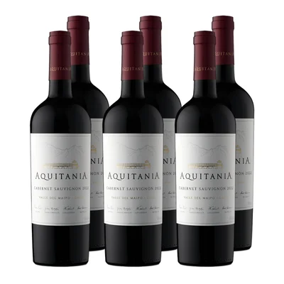 x6 Vino Aquitania Cabernet Sauvignon 750cc ($9.990 c/u)
