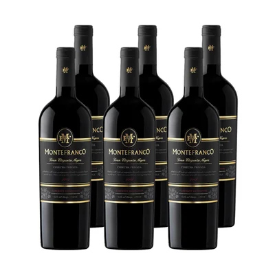 x6 Vino MonteFranco Gran Etiqueta Negra Cabernet Sauvignon 750cc ($5.190 c/u)