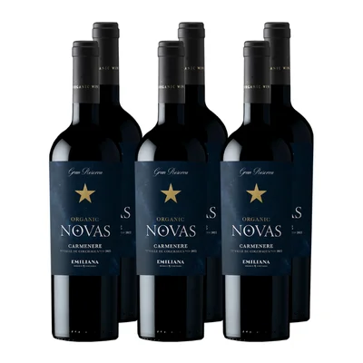 x6 Vino Novas Gran Reserva Carmenere 750cc ($5.690 c/u)