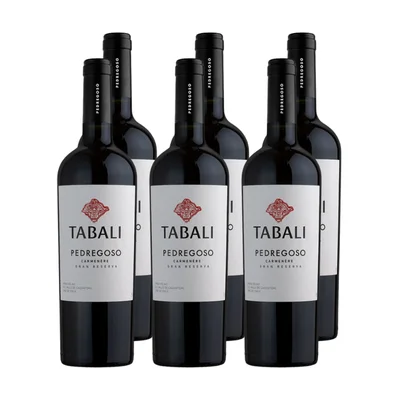 x6 Vino Tabali Pedregoso Gran Reserva Carmenere 750ml ($5.990 c/u)