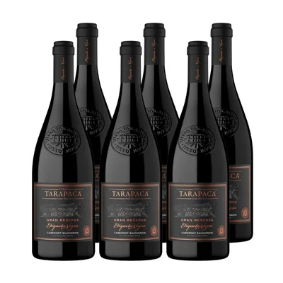 x6 Vino Tarapacá Gran Reserva Etiqueta Negra Cabernet Sauvignon 750cc ($10,490 c/u)