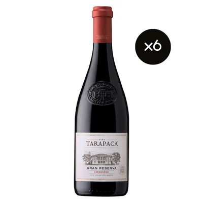 x6 Vinos Tarapacá Gran Reserva Carmenere ($5.890 c/u)