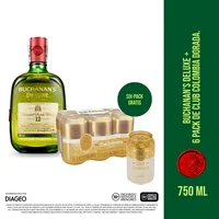 Buchanan's Deluxe 750 ml + Gratis Six Pack Club Colombia Dorada Lata 330 ml