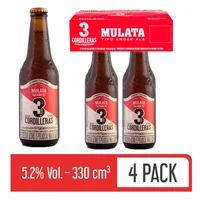 Cerveza 3 cordilleras mulata bot x4und x300ml c-u