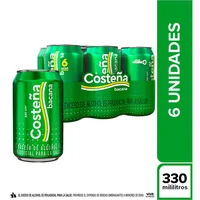 Cerveza Costeña Bacana lata x6unds x330ml c-u