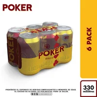 Cerveza Poker lata x6und x330ml c-u