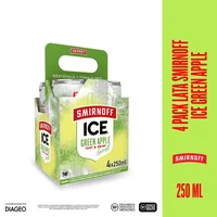 Coctel SMIRNOFF ice green apple 4pack lata (1000 ml)