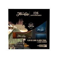 Ron Flor de caña 18 años mas 2 Vasos