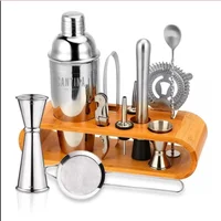 Set Cocteleria Profesional Con Base 12 Piezas En Acero
