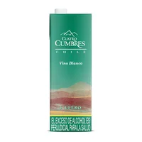Vino Blanco Cuatro Cumbres Tetra Pack Variedad De Uvas 1000 ml