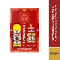 Whisky Chivas Regal 12 Años x700ml + Whisky Chivas Regal 12 Años 200ml
