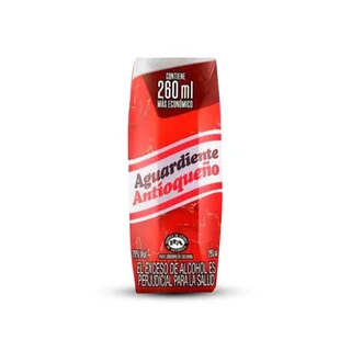 Aguardiente ANTIOQUENO rojo caja pequeña (260 ml)