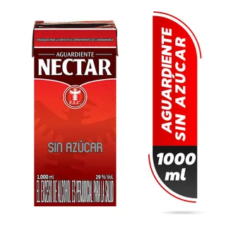 Aguardiente NECTAR rojo sin azúcar (1000 ml)