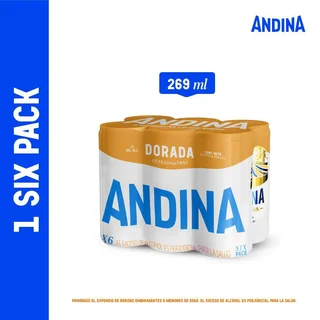 Cerveza ANDINA lata dorada six pack (1614 ml)