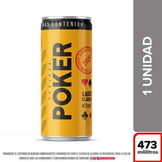 Cerveza POKER lata (473 ml)