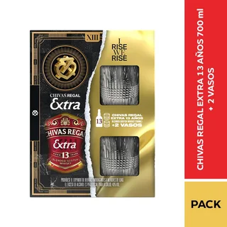 Whisky CHIVAS REGAL Extra+ 2 vasos 13 años (700 ml)