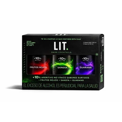 3Pack Dark Cocktail Surtido LIT Sandia,Guarana,Frutos Rojos (1 ml)