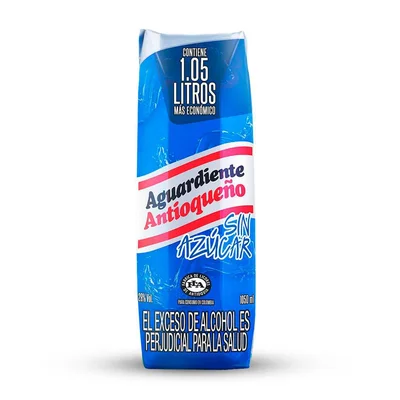 Aguardiente ANTIOQUENO azul sin azúcar caja (1050 ml)