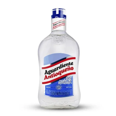 Aguardiente ANTIOQUENO botella azul sin azúcar (750 ml)