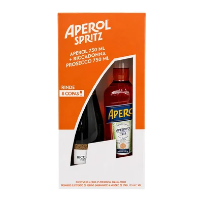 Aperitivo Aperol Spritz 750ml + Vino Prose. 750ml