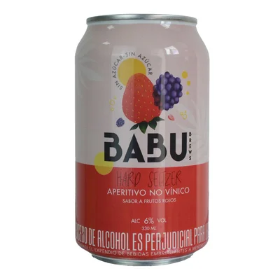 Aperitivo BABU BREWS HARD SELTZER sabor a frutos rojos (330 ml)
