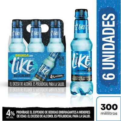 Aperitivo LIKE ICE COOLER blueberry six pack (1800 ml)