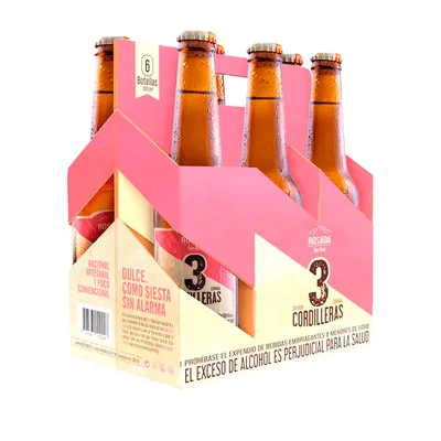 Cerveza 3 Cordilleras Rosada Botella X6 300 ml