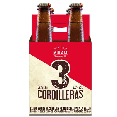 Cerveza 3CORDILLERAS mulata x 4 uds (4800 ml)