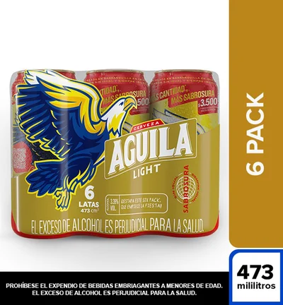 Cerveza AGUILA LIGHT six pack (2838 ml)