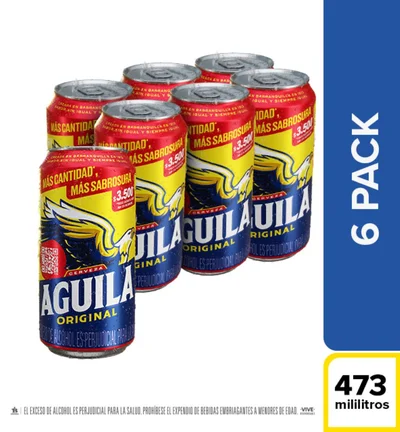 Cerveza AGUILA six pack (2838 ml)