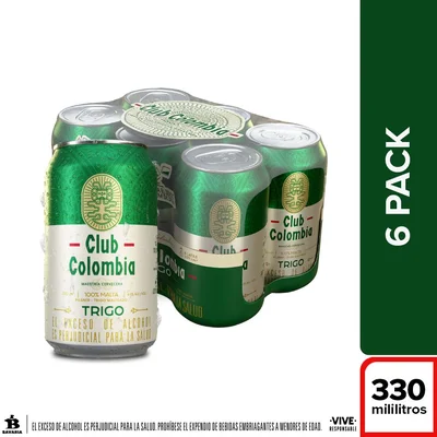 Cerveza CLUB COLOMBIA trigo six pack (1980 ml)
