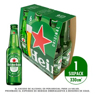 Cerveza Heineken Botella 6und 330ml