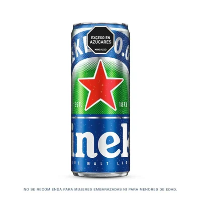 Cerveza HEINEKEN lata cero alcohol (250 ml).