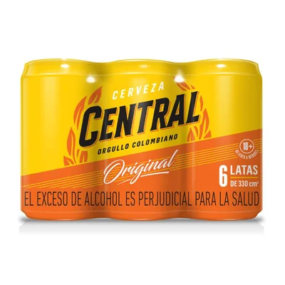 Cerveza LA CENTRAL lata six pack (1980 ml)