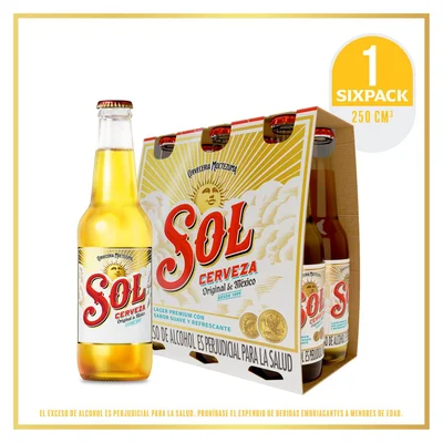 Cerveza SOL lager (6 UNIDAD)