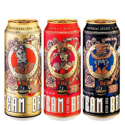 Cerveza Steam Brew pack surtido lata x3und x500ml c-u