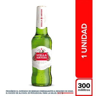 Cerveza Stella Artois Botella x300ml