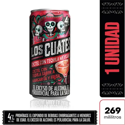 Coctel LOS CUATES sabor margarita fresa (269 ml)