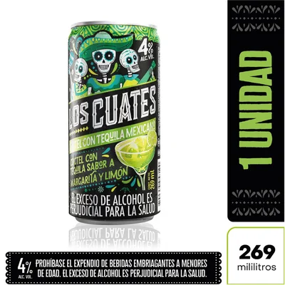 Coctel LOS CUATES sabor margarita limón (269 ml)