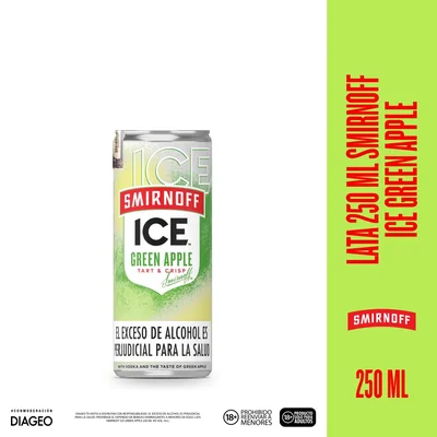 Coctel SMIRNOFF ice green apple lata (250 ml)