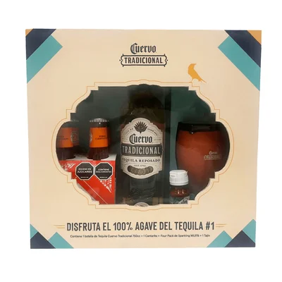 Pack Tequila Cuervo Tradicional + cantarito + 4pack toronja + tajin