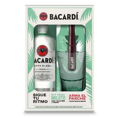 Ron BACARDI carta blanca + kit mojito (1 und)