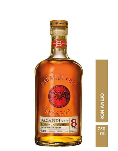 Ron BACARDI reserva 8 años botella (750 ml)
